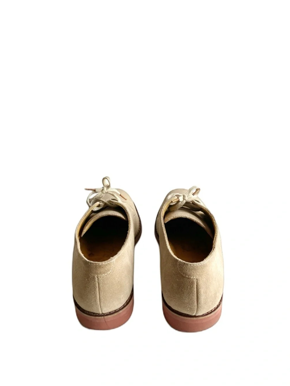 Cole Haan Men’s Great Jones Oxfords Shoes Size 7.5 Cream Beige Suede Derby Dress